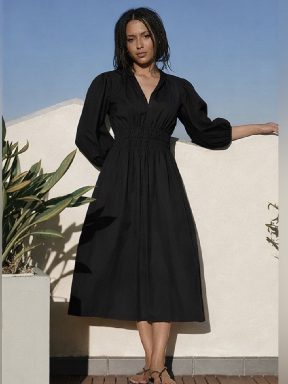 Ciao Lucia Georgina Black Midi Dress